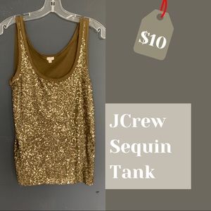 Jcrew Olive Green Sequin Knit Tanm